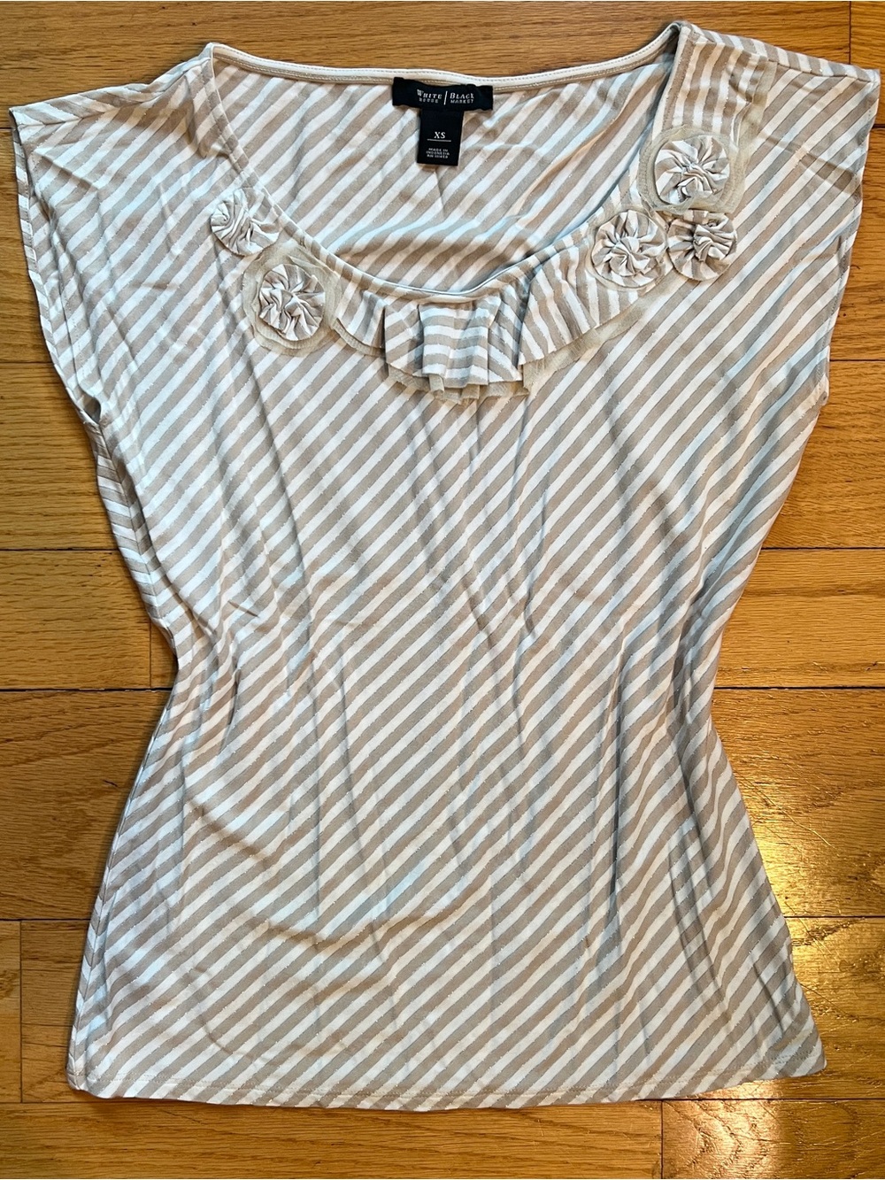Whimsical Striped and Ruffle Victorian Vibe Blouse